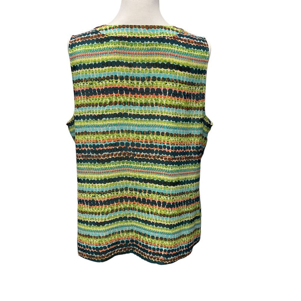Sejour Women's Size‎ 14W Top Blouse Sleeveless Green Chiffon Work Office Chic - Picture 4 of 11